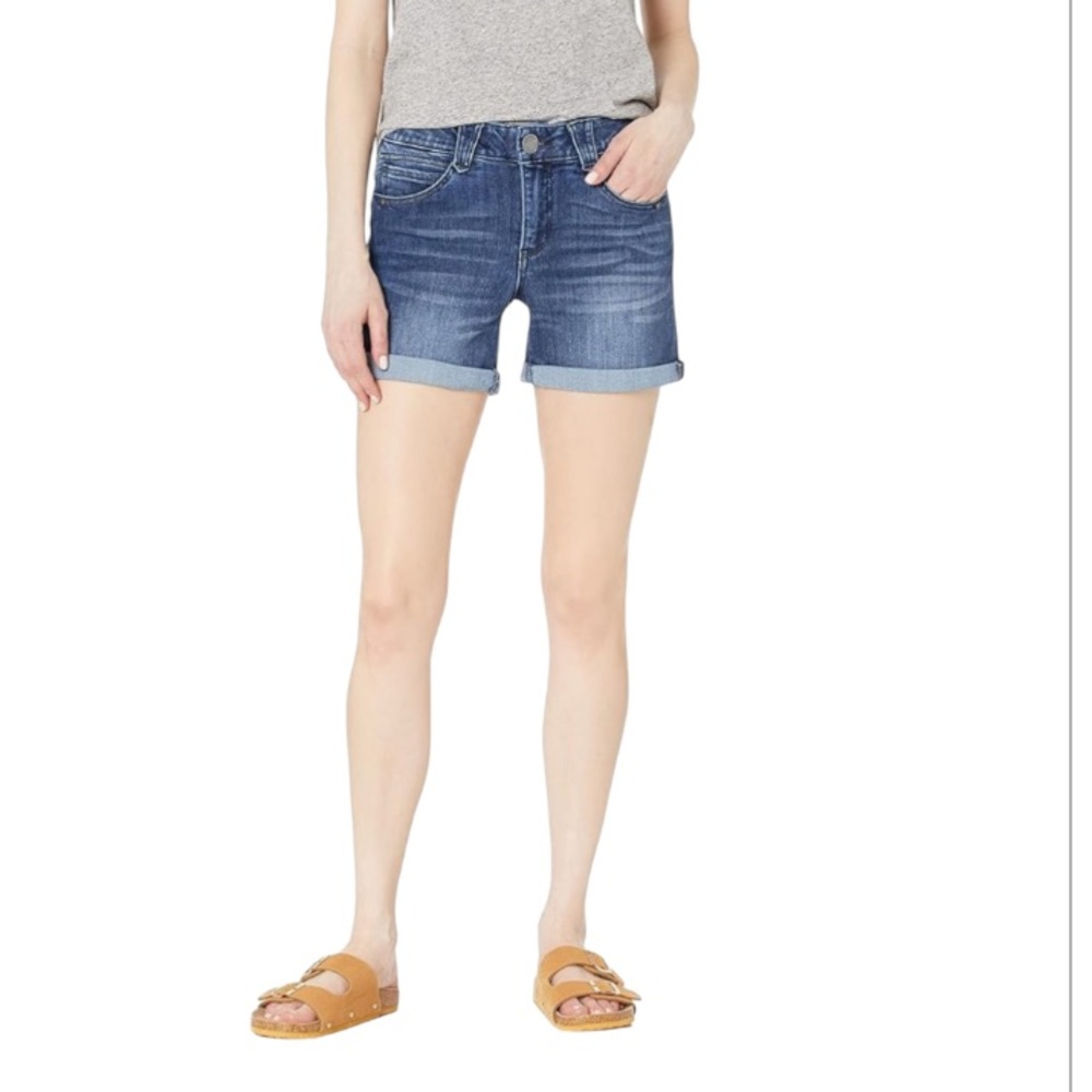 Acne 98%Cotton Stretch High Rise Blue Denim Shorts Size 28